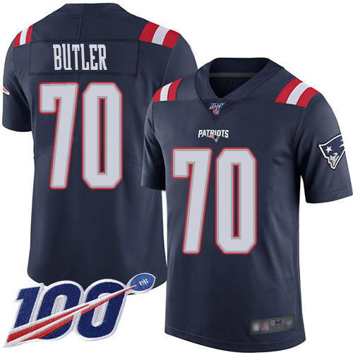 New England Patriots Football #70 100th Season Rush Vapor Limited Navy Blue Men Adam Butler NFL Jersey->youth nfl jersey->Youth Jersey